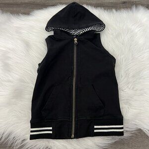 Little Bipsy 2T 3T Black Full Zip Sleeveless Hoodie